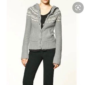 COPY - ISO Zara knit fairisle button cardigan